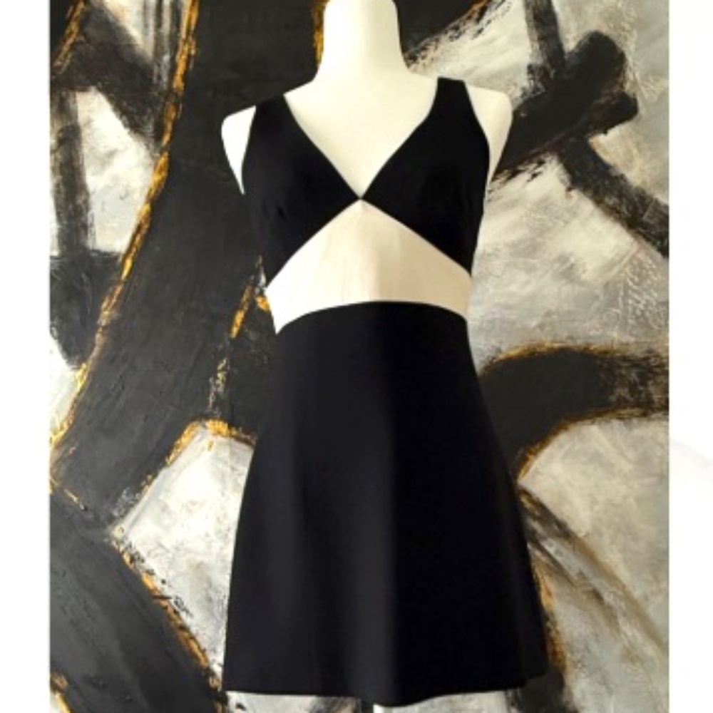 BEBE BLACK AND WHITE DRESS